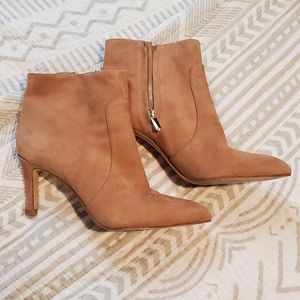 Sam Edelman Suede Heeled Beige Booties